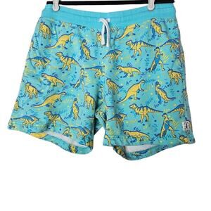 Chubbies Lounge S Shorts Blue Dinosaurs Casual Sweat Soft Kitsch Gym Comfort